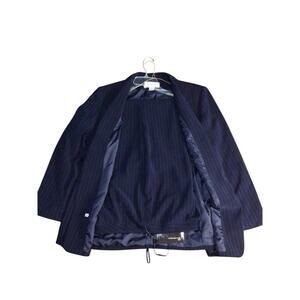 women's Jones New York 16 Navy Blue Pin Stripe Pant Suit Vintage NWT